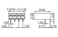 ECH762HRR-XXP 0.300 Inch (in) Pitch Diameter Printed Circuit Board (PCB) Connector Socket - 2