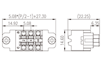 FDC508B1-XXP 0.200 Inch (in) Pitch Diameter Printed Circuit Board (PCB) Connector-Plug - 2