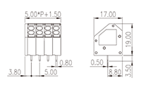 WKA50B-XXP 0.197 Inch (in) Pitch Diameter Printed Circuit Board (PCB) Terminal Block - 2