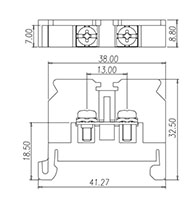 DKB10 Rail Mounting National Electrical Manufacturers Association (NEMA) Terminal Block - 2