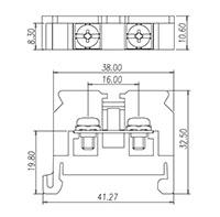 DKB20 Rail Mounting National Electrical Manufacturers Association (NEMA) Terminal Block - 2