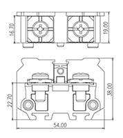 DKB60 Rail Mounting National Electrical Manufacturers Association (NEMA) Terminal Block - 2