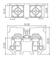 DKB80 Rail Mounting National Electrical Manufacturers Association (NEMA) Terminal Block - 2