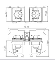 DKB100 Rail Mounting National Electrical Manufacturers Association (NEMA) Terminal Block - 2