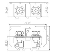 DKB150 Rail Mounting National Electrical Manufacturers Association (NEMA) Terminal Block - 2