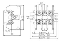 DKB10-XXPCK Panel Mounting National Electrical Manufacturers Association (NEMA) Terminal Block - 2