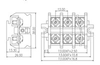 DKB30-XXPCK Panel Mounting National Electrical Manufacturers Association (NEMA) Terminal Block - 2