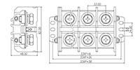 DKB200-XXPCK Panel Mounting National Electrical Manufacturers Association (NEMA) Terminal Block - 2