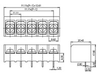 DT-69-B01W-XX - 11.1 Millimeter (mm) Pitch Terminal Block - 2