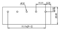 DT-69-B01W-XX - 11.1 Millimeter (mm) Pitch Terminal Block - Drilling Plan