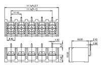 DT-69-H51W-XX-10~8 - 11.1 Millimeter (mm) Pitch Terminal Block - 2