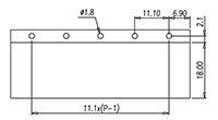 DT-69-H51W-XX-10~8 - 11.1 Millimeter (mm) Pitch Terminal Block - Drilling Plan