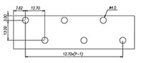 DT-79-B01W-XX - 12.7 Millimeter (mm) Pitch Terminal Block - Drilling Plan