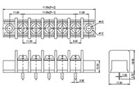 DT-65-A01W-XX - 11 Millimeter (mm) Pitch Terminal Block - 2