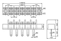 DT-65-A02W-XX - 11 Millimeter (mm) Pitch Terminal Block - 2