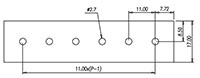 DT-65-C01W-XX - 11 Millimeter (mm) Pitch Terminal Block - Drilling Plan