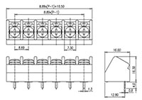 DT-89-B01W-XX - 8.89 Millimeter (mm) Pitch Terminal Block - 2