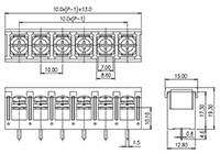 DT-5C-B81W-XX - 10 Millimeter (mm) Pitch Terminal Block - 2