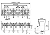 DT-5C-B84W-XX - 10 Millimeter (mm) Pitch Terminal Block - 2