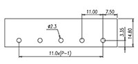 DT-6N-B03W-XX - 11 Millimeter (mm) Pitch Terminal Block - Drilling Plan