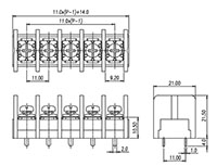 DT-66-B01W-XX - 11 Millimeter (mm) Pitch Terminal Block - 2