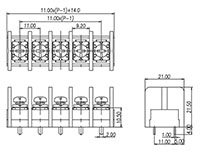 DT-66-B02W-XX - 11 Millimeter (mm) Pitch Terminal Block - 2