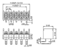 DT-66-B11W-XX - 11 Millimeter (mm) Pitch Terminal Block - 2