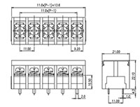 DT-66-C01W-XX - 11 Millimeter (mm) Pitch Terminal Block - 2