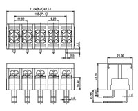 DT-66-C11W-XX - 11 Millimeter (mm) Pitch Terminal Block - 2