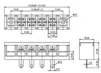 DT-7C-A02W-XX - 13 Millimeter (mm) Pitch Terminal Block - 2