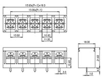 DT-7C-B01W-XX - 13 Millimeter (mm) Pitch Terminal Block - 2