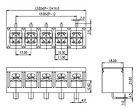 DT-7C-B14W-XX - 13 Millimeter (mm) Pitch Terminal Block - 2