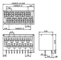 2DC-B01W-XX - 7.62 Millimeter (mm) Pitch Terminal Block - 2