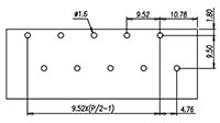 4DC-B01W-XX - 9.52 Millimeter (mm) Pitch Terminal Block - Drilling Plan