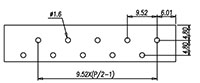 4DC-B34W-XX - 9.52 Millimeter (mm) Pitch Terminal Block - Drilling Plan