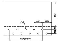 4DC-B56W-XX - 9.52 Millimeter (mm) Pitch Terminal Block - Drilling Plan