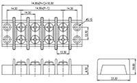 0113-10XX Panel Mounting Barrier Terminal Block - 2