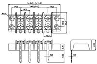 0113-11XX Panel Mounting Barrier Terminal Block - 2