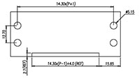 0113-11XX Panel Mounting Barrier Terminal Block - Drilling Plan