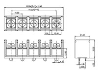 0166-80XX-14~6 - 16 Millimeter (mm) Pitch Terminal Block - 2