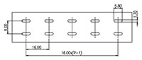 0166-80XX-14~6 - 16 Millimeter (mm) Pitch Terminal Block - Drilling Plan