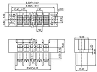 0168-10XX Panel Feed-Through Barrier Terminal Block - 2