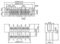 0168-11XX Panel Feed-Through Barrier Terminal Block - 2