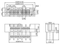 0168-12XX Panel Feed-Through Barrier Terminal Block - 2