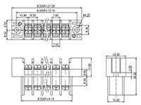 0168-13XX Panel Feed-Through Barrier Terminal Block - 2