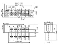 0168-15XX Panel Feed-Through Barrier Terminal Block - 2