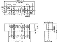 0168-20XX Panel Feed-Through Barrier Terminal Block - 2