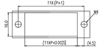 0168-20XX Panel Feed-Through Barrier Terminal Block - Drilling Plan