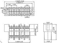 0168-21XX Panel Feed-Through Barrier Terminal Block - 2