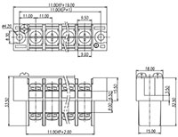 0168-24XX Panel Feed-Through Barrier Terminal Block - 2